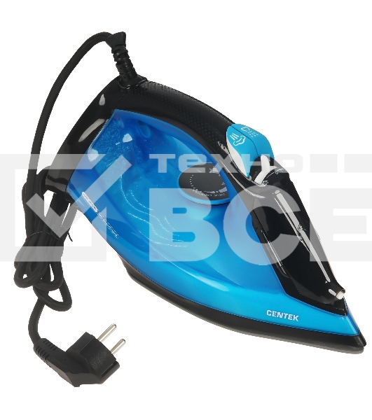Утюг Centek CT-3301 синий, 2800 Вт, 60 г/мин, 195 г/мин, 600 мл