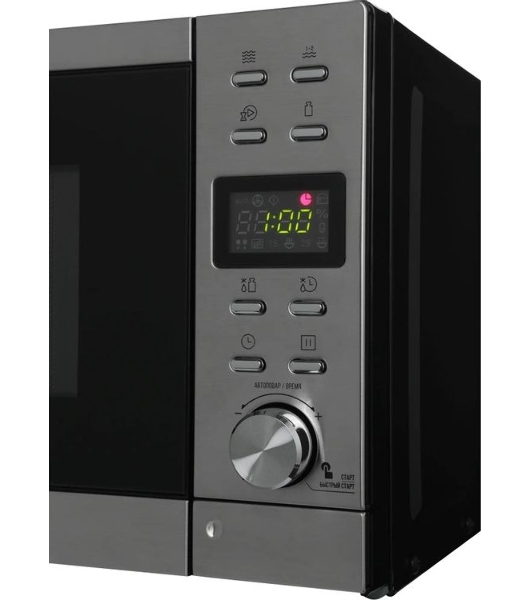 Микроволновая печь Hyundai HYM-D3043 серебристый, 20 л, 700 Вт, переключатели - кнопки, поворотный механизм