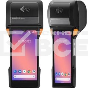 Терминал POS SUNMI V2s PLUS EN MT8768, 6.22HD+, 3G+32G, NFC, 2M+13M Camera, Scanner, EU 4G, 80 Label Printer, 5V2A EU Adapter