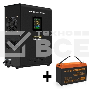 Комплект ИБП EX295997RUS + батарея 100Aч EX285656RUS 1шт (инвертор, синус, для котла, настенный) ExeGate FineSine SX-1000.LCD.AVR.2SH <1000VA/600W, чистая синусоида, цветной LCD-дисплей, AVR, 2*Schuko, линейно-интерактивный, крепление настенное/универсаль