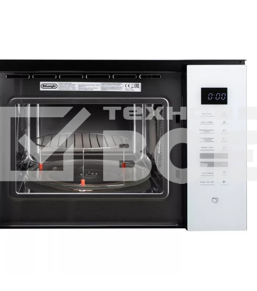Микроволновая печь встраиваемая DeLonghi DMO 25BB ROMA белый, 25 л, 1450 Вт, переключатели - сенсор
