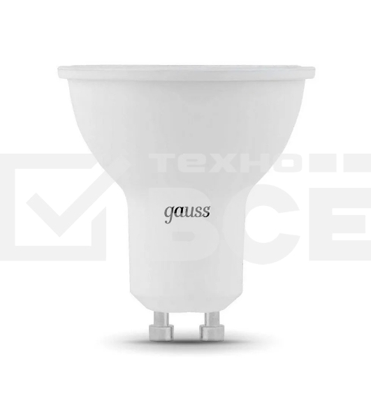 Лампа светодиодная Gauss 5Вт цок.:GU10 рефлек. 220B 6500K св.свеч.бел.хол. (упак.:10шт)