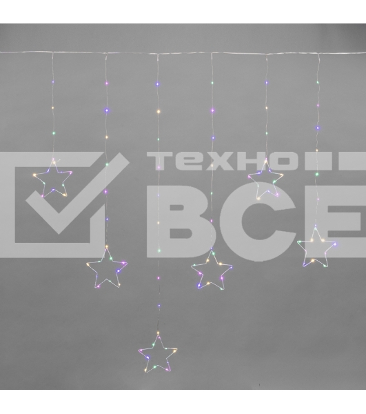 Гирлянда светодиодный занавес из росы с фигурами звезд Neon-Night 315-849 IP20 USB + пульт управления мультиколор