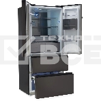 Холодильник Hyundai CM55043F черная сталь трехкамерный 354/186л морозилка снизу, No Frost, Side by Side, фото3