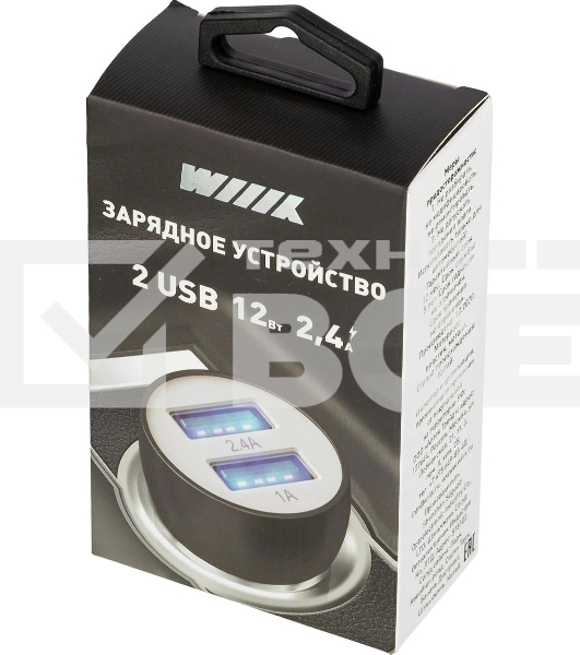 Автомобильное зар./устр. Wiiix UCC-2-17B 2.4A+1A универсальное черный