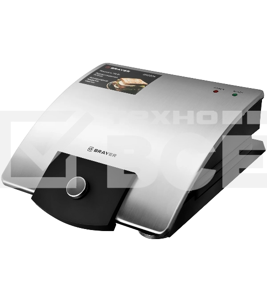 Сэндвичница BRAYER BR2204 750 Вт, серебристый/черный