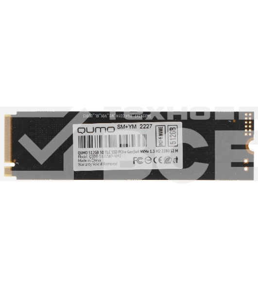 Накопитель SSD QUMO Novation, 512GB, PCIe 3.0 x4, M.2 2280, NVMe, R/W 2500/1900