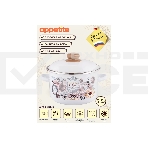 Кастрюля Appetite 1RD221М Roses с крышкой, эмалированная сталь, цилиндрическая 5,5 л, фото2