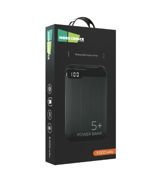 Портативный аккумулятор More choice (4620202550491) PB19-05 2USB 2.1A - 5000mAh черный