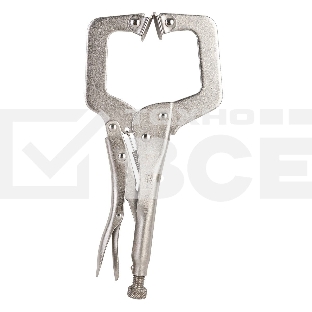 Зажимные клещи С-образные с фиксатором Deli DL20011 Рабочий ход 78 мм. Материал высокоуглеродистая сталь CrMo. Регулировочный винт. Быстросъемная ручка.