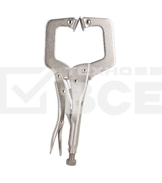 Зажимные клещи С-образные с фиксатором Deli DL20011 Рабочий ход 78 мм. Материал высокоуглеродистая сталь CrMo. Регулировочный винт. Быстросъемная ручка.