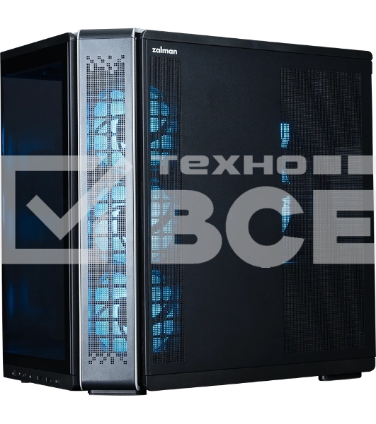 Компьютерный корпус ZALMAN MidTower P60 black (ATX, без БП, 2xUSB 3.0+USB Type C, 5x120мм ARGb) (Zalman P60 Black)