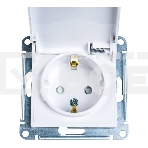 Механизм розетки 1-м СП AtlasDesign 16А IP20 с заземл. защ. шторки с крышкой белый, фото2