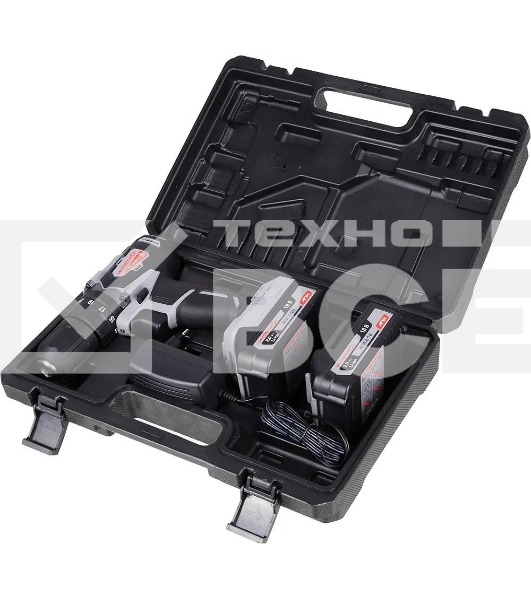 Дрель-шуруповерт аккумуляторная ИНТЕРСКОЛ ДАУ-13/18ВК, Аккумуляторный, 18В, 2 АКБ, Ударный, Кейс