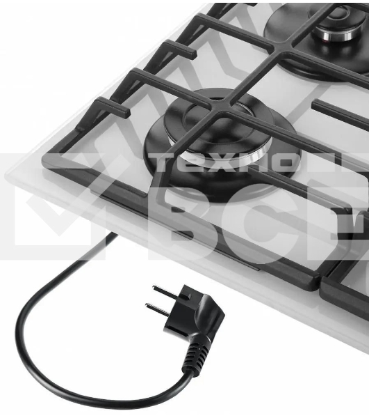 Газовая варочная панель Maunfeld EGHG.64.63CW/G, 4 конфорки, закаленное стекло, белый