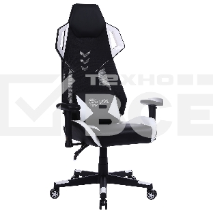 Кресло игровое Cactus CS-CHR-090BLW черный/белый, сиденье черный/белый, эко.кожа, крестовина пластик, пластик черный/белый