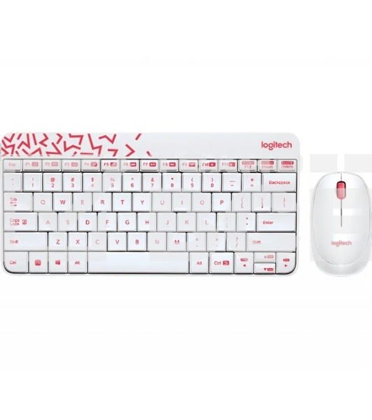 Комплект клавиатура+мышь Logitech MK240 Nano беспроводной, USB, 1000 DPI, белый