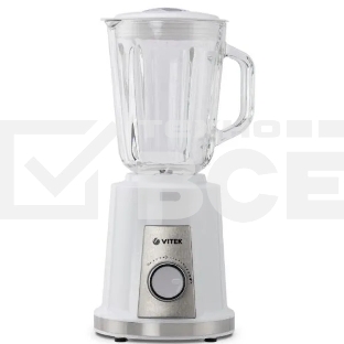 Блендер Vitek VT-8516 (MC) белый/серебро 1. Максимальная мощность 1000 Вт 2. Стеклянный кувшин объемом 1,5 л 3. 2 скоростных режима + режим PULSE