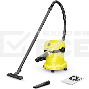 Строительный пылесос Karcher WD 2 V-15/4/18 1000Вт (уборка: сухая/влажная) желтый