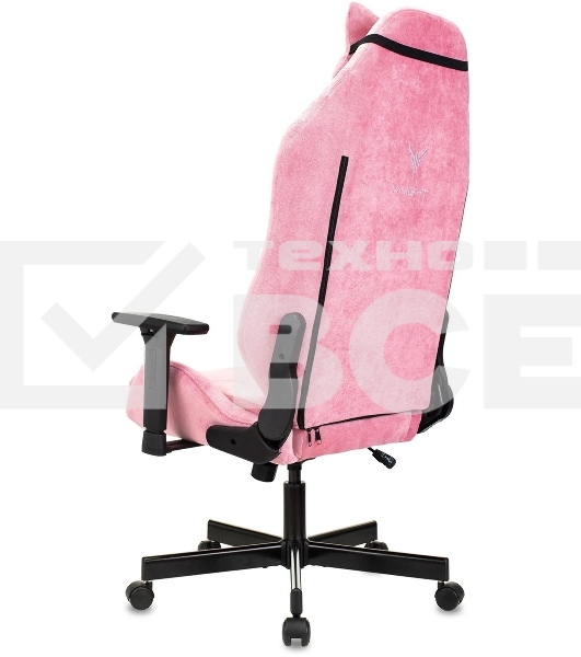 Кресло игровое Knight N1 Fabric розовый Velvet 36 с подголов. крестовина металл