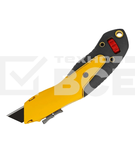 Нож строительный Denzel 19 мм, сменное трапециевидное лезвие, SK4, алюминиевый корпус, торцевой зажим