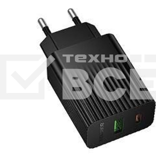 Сетевое зарядное устройство BOROFONE (6941991122750) BAS74A 1USB+1Type-C 3.0A QC3.0 PD 20W черный
