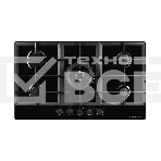 Газовая варочная панель Kuppersberg FG 95 B, закаленное стекло, ширина 90 см, 5 газовых конфорок, WOK конфорка(4,2 кВт), автоподжиг, газ-контроль, чугунные решетки, черный, фото 1