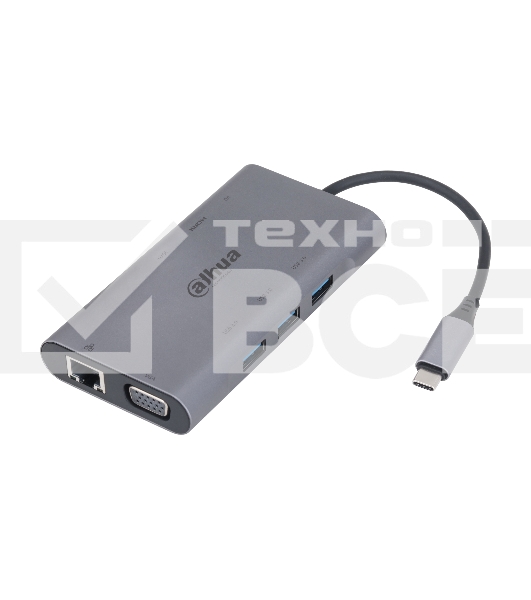 Док станция Dahua 9 in 1 USB 3.1 Type-C to USB 3.0 + HDMI + RJ45 + VGA + SD/TF +PD Docking Station