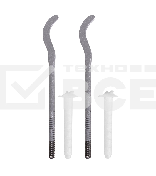 Комплект плоских кронштейнов Royal Thermo с дюбелями 7,2х170мм, серебристые