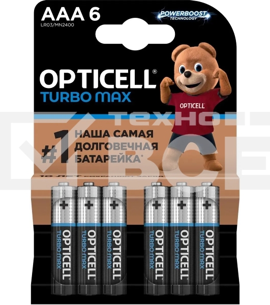 Батарея Opticell Turbo MAX LR03 AAA (6шт) блистер