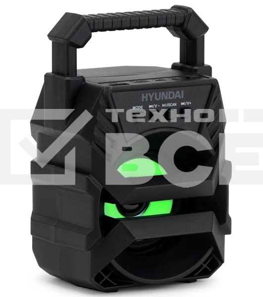 Колонка портативная Hyundai H-PS1000 черный 9 Вт 1.0 BT/USB 10м 500mAh
