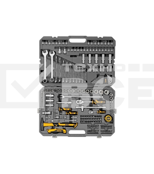 Набор инструментов Denzel 1/2', 1/4', CrV, S2, пластиковый кейс, 194 предмета