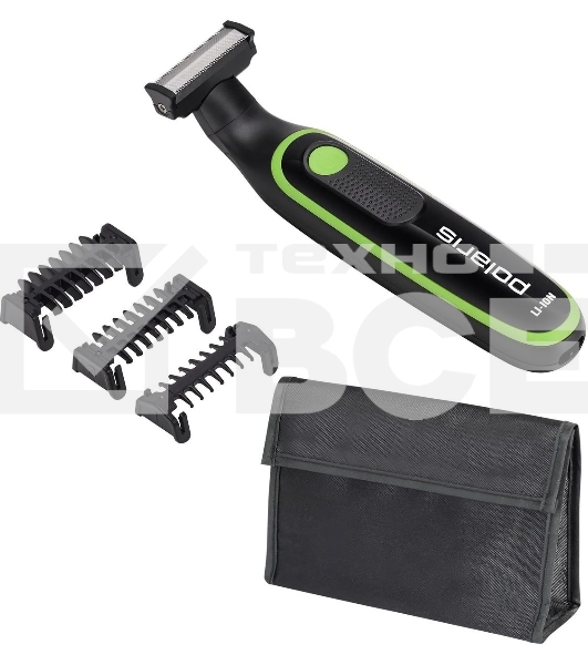 Машинка для стрижки Polaris PHC 0303RB черный/лайм 240Вт