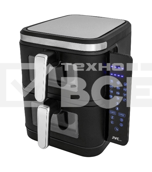 Аэрогриль JVC JK-MB105 черный, 3400 Вт, 12 л, сенсор, 10 программ