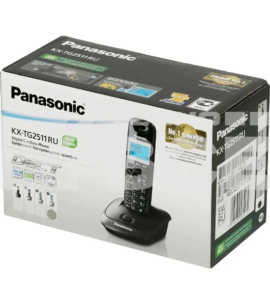 Телефон беспроводной (DECT) Panasonic KX-TG2511RUS (серебристый) {АОН, Caller ID,спикерфон на трубке,переход в Эко режим одним нажатием}