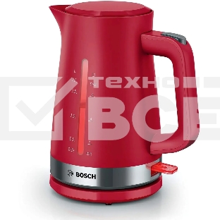 Чайник электрический Bosch TWK4M224 1.7л. красный корпус: пластик
