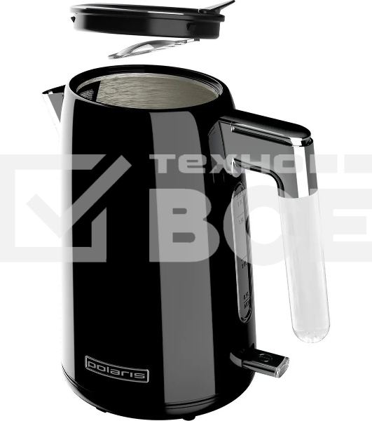 Чайник электрический Polaris PWK 1746CA Water Way Pro 1.7л. 2200Вт черный (корпус: нержавеющая сталь)