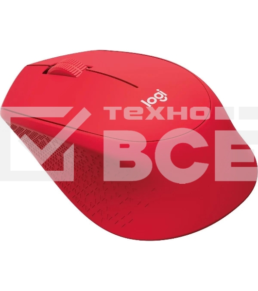 Мышь беспроводная Logitech M280 красный, 1000 dpi, радиоканал, USB, кнопки - 3