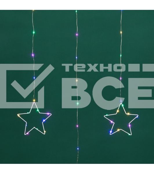 Гирлянда светодиодный занавес из росы с фигурами звезд Neon-Night 315-849 IP20 USB + пульт управления мультиколор