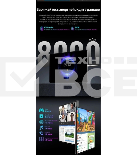 Планшет Teclast T50 Max G99 (2.2) 8C RAM8Gb ROM256Gb 11