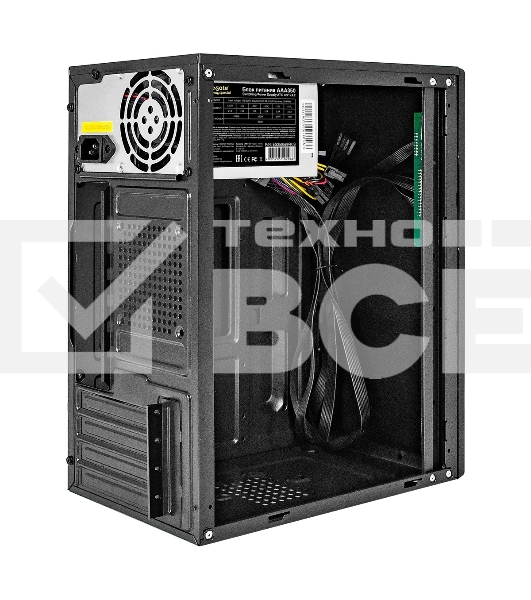 Корпус Minitower ExeGate BAA-408U-AAA350 (mATX, БП AAA350 с вент. 8см, 2*USB+1*USB3.0, HD Audio, черный)