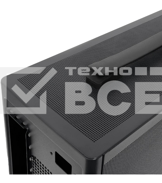 Компьютерный корпус без блока питания HSPD M210, Mesh Mid Tower, черный, 0.7 SPCC, 1x90мм mATX, mITX 140/280/150мм 1x2.5