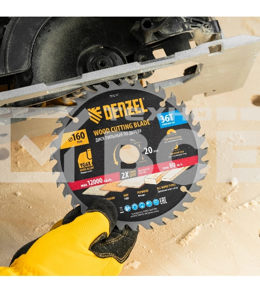 Пильный диск по дереву Denzel ф160 х 20 мм, 36 зубьев 733217