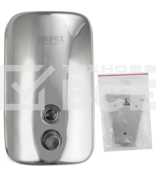 Дозатор жидкого мыла настенный, металический с глазком, из нержавеющей стали 1000 мл BRIMIX 615