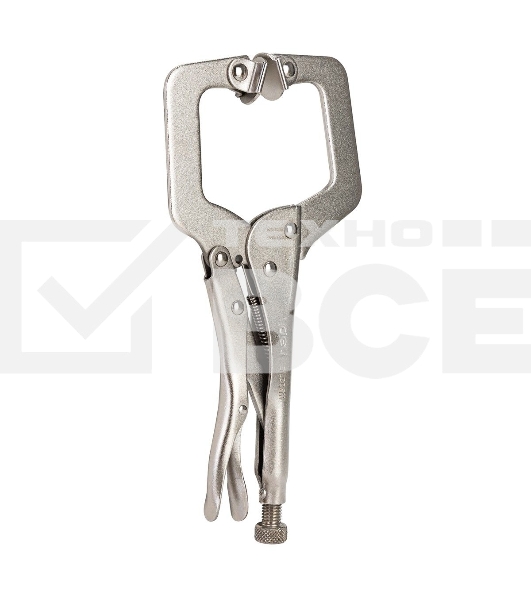 Зажимные клещи С-образные с фиксатором Deli DL20011 Рабочий ход 78 мм. Материал высокоуглеродистая сталь CrMo. Регулировочный винт. Быстросъемная ручка.