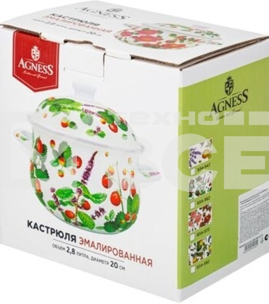 Кастрюля эмалированная AGNESS 934-562 Фруктовая корзина, 2.8 л