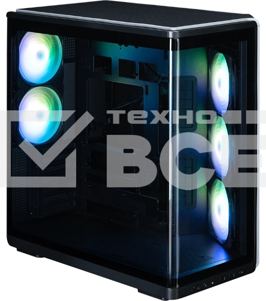 Компьютерный корпус ZALMAN MidTower P60 black (ATX, без БП, 2xUSB 3.0+USB Type C, 5x120мм ARGb) (Zalman P60 Black)