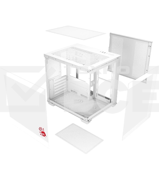 Компьютерный корпус Bloody CC-121 белый без БП mATX 7x120мм 1xUSB2.0 1xUSB3.0 audio