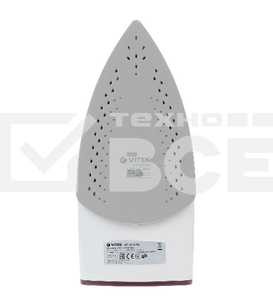 Утюг Vitek VT-1215 (PK) максимальная 2400 Вт.Подошва Ceramic Ultra Care.