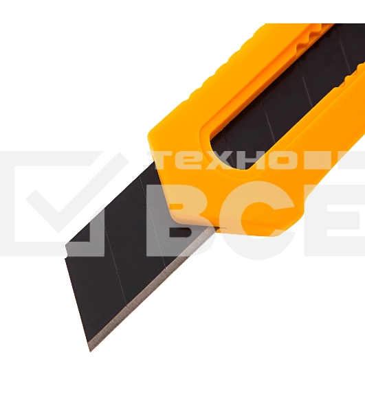 Нож Denzel 18 мм, сменное лезвие, SK4, облегченный корпус, нажимной фиксатор